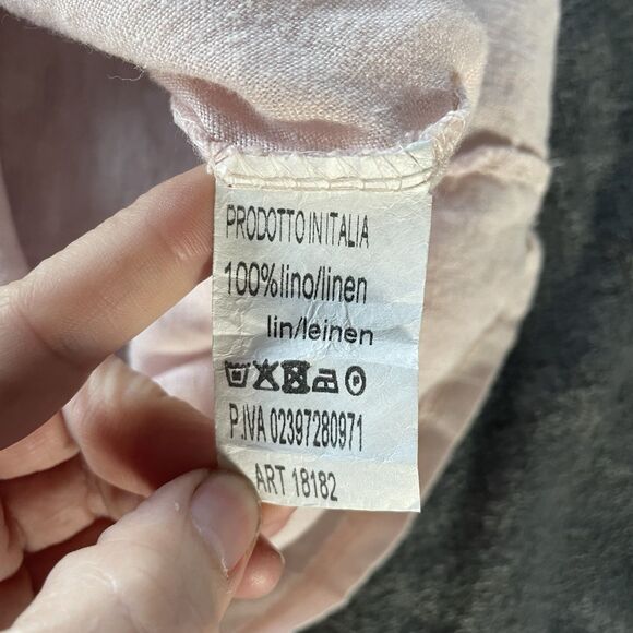 Gigi Moda Midi Dress Women’s One Size Pale Pink Luna 100% Linen Lagenlook Artsy - Picture 6 of 10